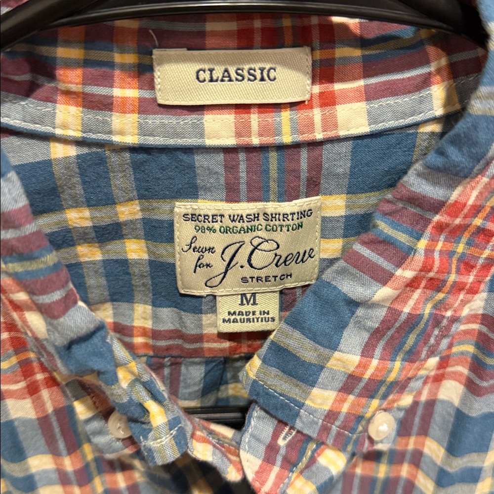 J. Crew Stretch Secret Wash Cotton Poplin Shirt in Plaid - Picture 3 of 5